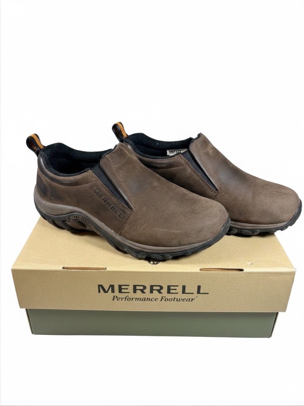 Merrell Jungle Moc Brown Nubuck Slip-On Shoes Men’s 7.5 w/ Original Box